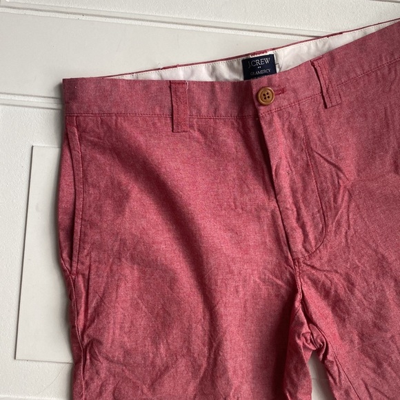 J. Crew 9" Gramercy Red Chambray Shorts 29 - Picture 3 of 7